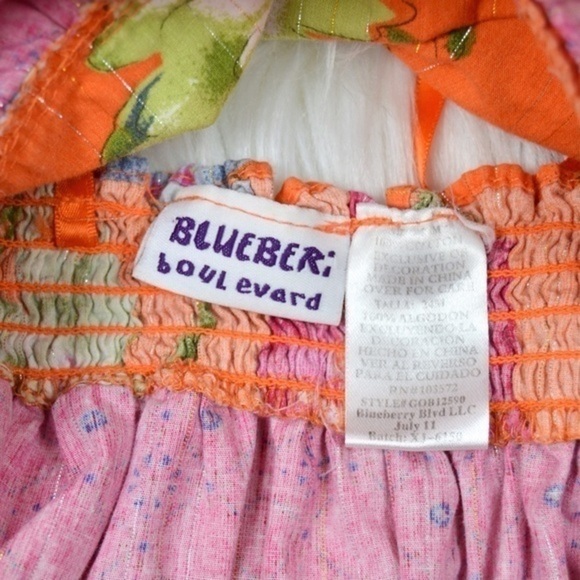 Blueberi‎ Blvd Mixed Print Ruffle Tier Halter Smocked Back Sun Dress, 24 Months - Picture 7 of 8